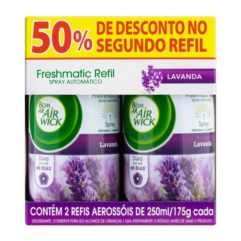 BOM-AR-FRESH-MATIC-REFIL-50-DESC-LAVANDA-2X250ML