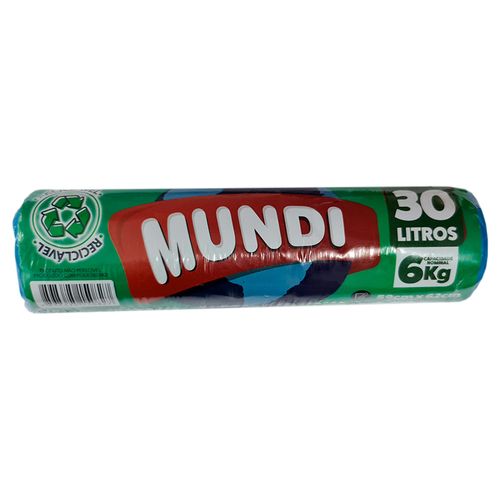 Saco Lixo Rolo Mundi Azul Econ.30L C/30