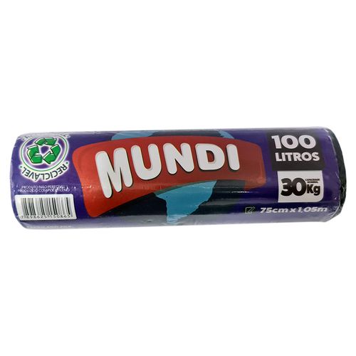 Saco Lixo Rolo Mundi Preto Reforc.100L C/10