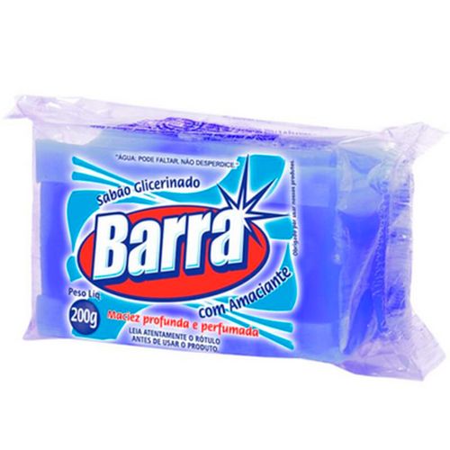 Sabao Barra Glicer.Azul Com Amaciante 200G