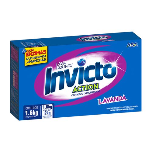 Detergente Em Pó Invicto Lavanda 1,6KG