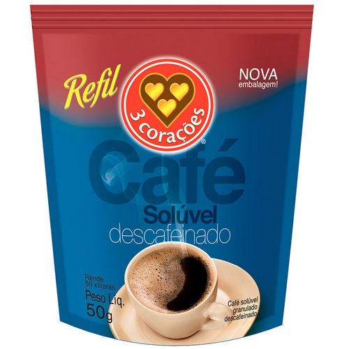 Cafe 3 Coracoes Soluvel Descafeinado Rf 50G