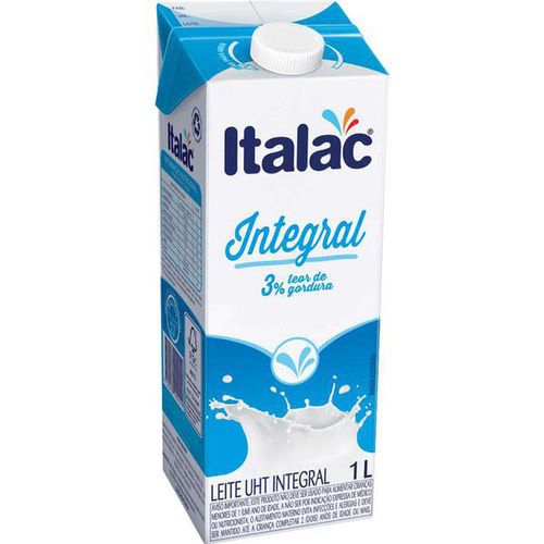 Leite Longa Vida Italac Integral Com Tampa 1L