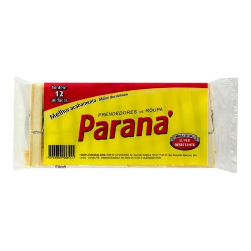 Prendedor De Roupa Parana Madeira C/12