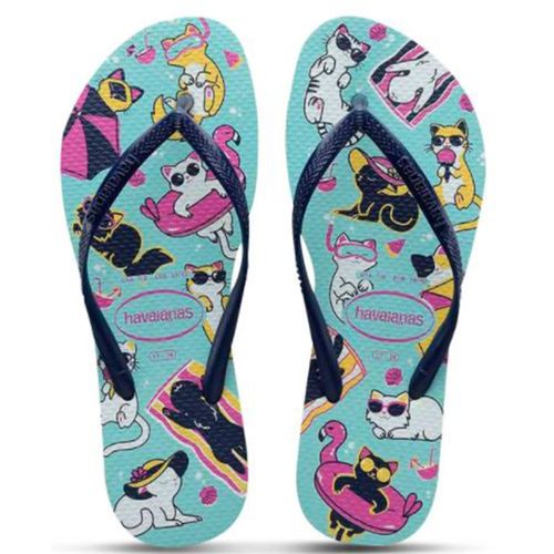 Sandalia Havaianas Slim Pets Azul 37/38 PAR