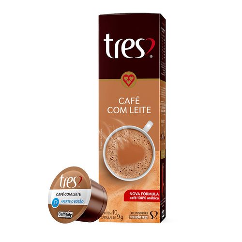Capsula Tres Cafe com Leite 10X9G