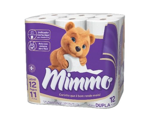 Papel Higienico Mimmo Folha Dupla Neutro 30M L12P11