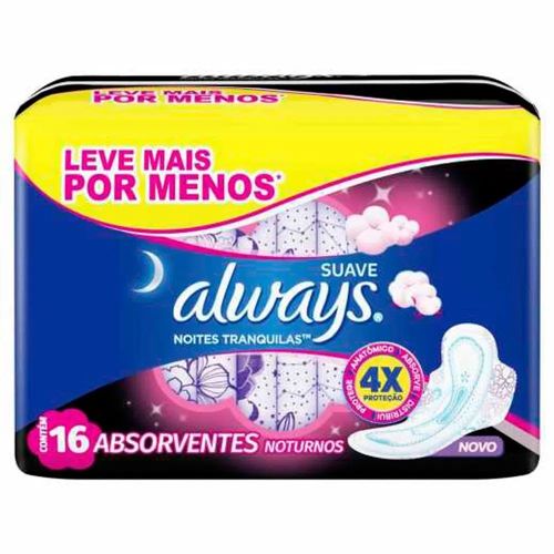 Absorvente Always Noites Tranquilas Suave Com Abas L+P- C/16