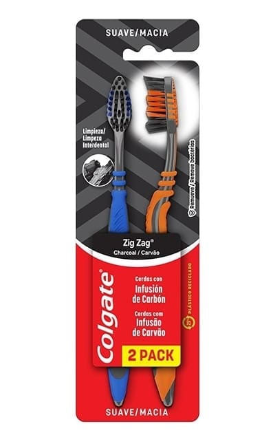 Escova Dental Colgate Zigzag Carvao C/2