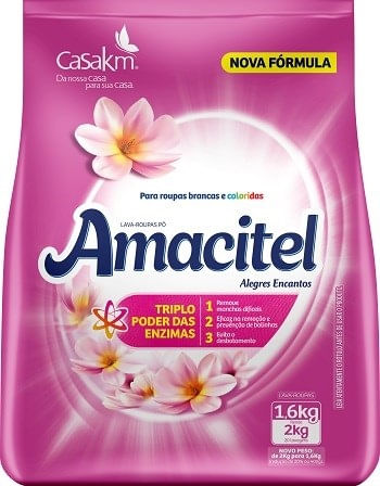 Detergente Em Pó Amacitel Alegres Encantos Sache 2KG