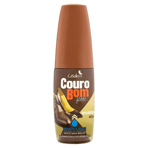 Polidor de Sapato Couro Bom Liq.Marrom 40ML