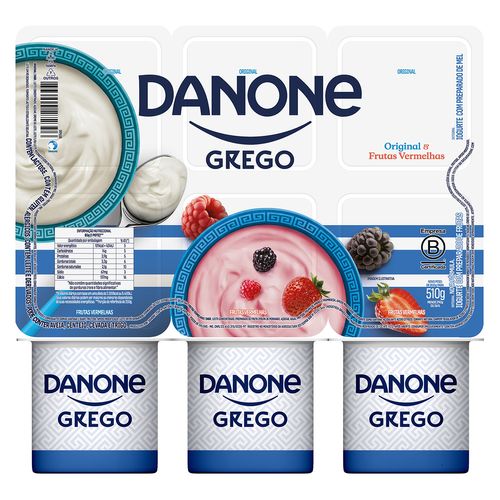 Iogurte Danone Grego Original/Fr.Vermelhas 510G