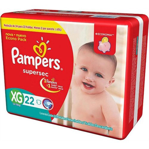 Fralda Pampers Supersec Pacotao Xg C/22