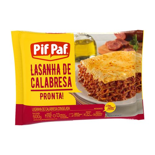 Lasanha Pif Paf Calabresa 600G