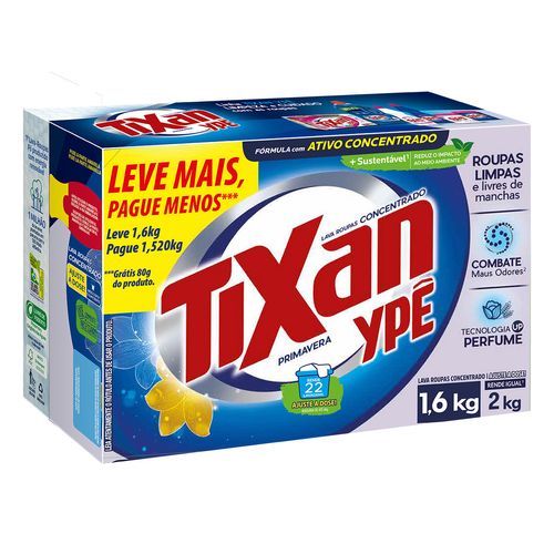 Detergente Em Pó Tixan Ype Primavera Gts 80G 1,6KG GTS80G