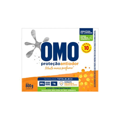 Detergente Em Pó Omo Protecao Anti Odor 800G