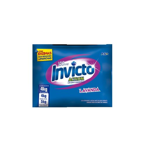 Detergente Em Pó Invicto Lavanda Sache 4KG