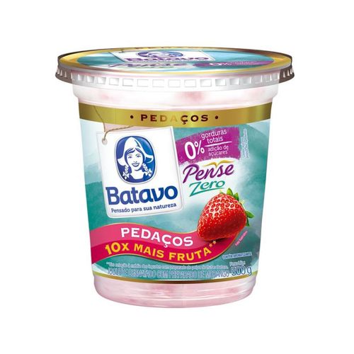 Iog.batavo pense zero pedacos morango 450G
