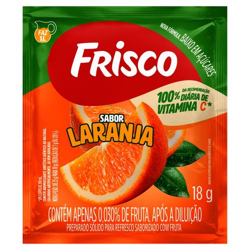 Refresco Em Po Frisco Laranja 18G