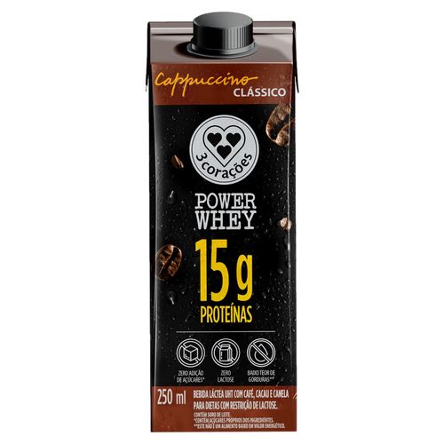 CAPPUCCINO WHEY 3 CORACOES CLASSIC 250ML