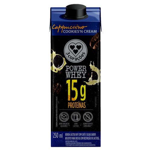 CAPPUCCINO WHEY 3 CORACOES COOKIES CREAM 250ML