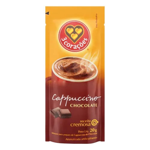 CAPPUCCINO 3 CORACOES CHOCOLATE SACHE 20G
