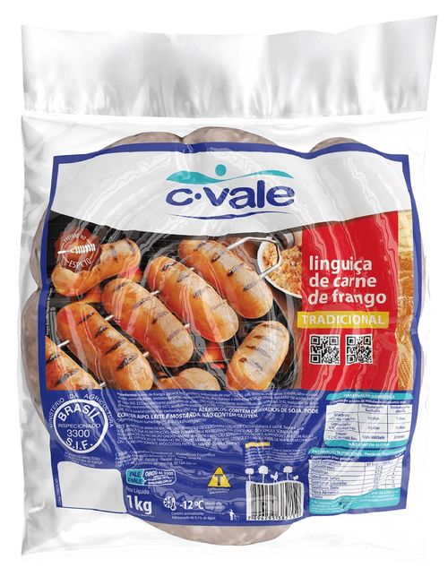 LINGUIÇA FRANGO C.VALE 1KG