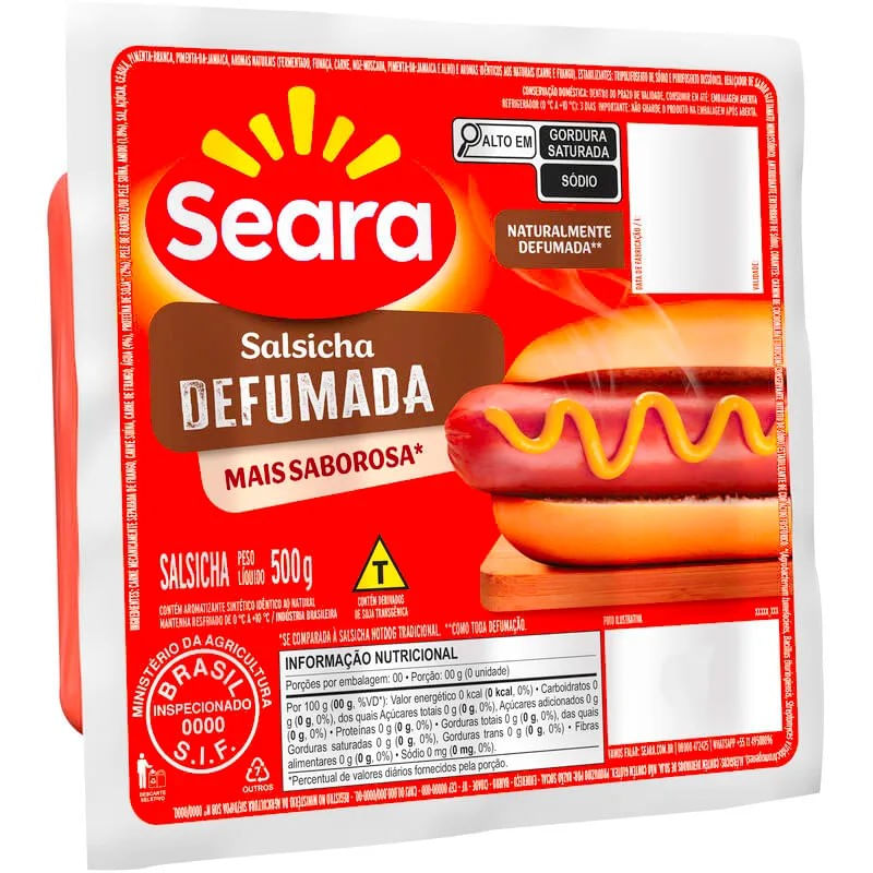 Salsicha-Hotdog-Defumada-Seara-Pacote-500G