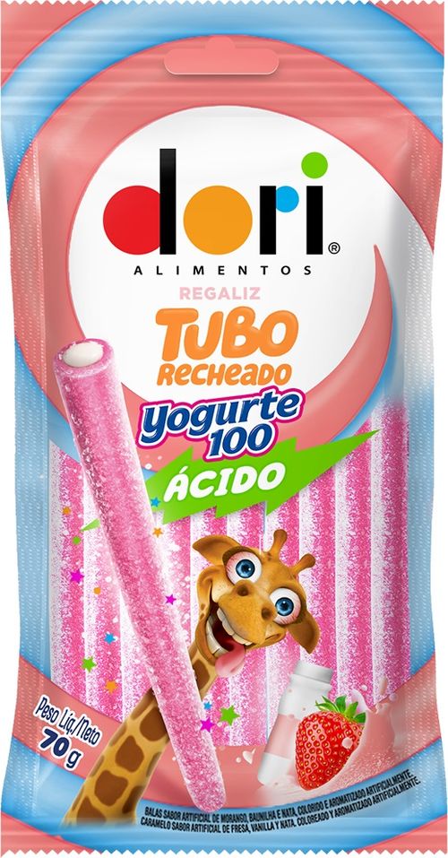 Balas Dori Regaliz Tubo Iogurte Acido 70G