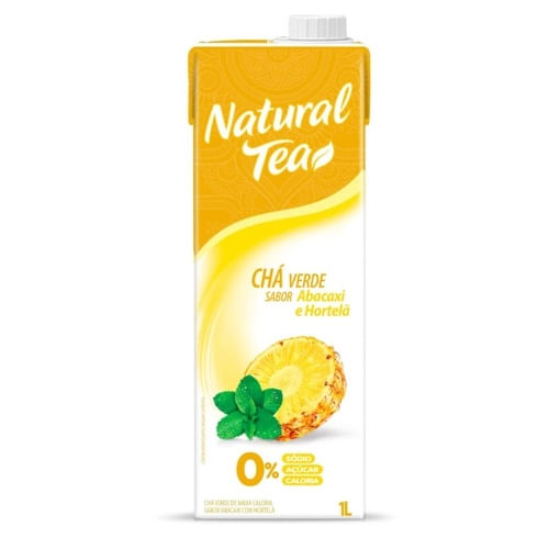Cha Natural Tea Branco Com Abacaxi e Hortela 1L