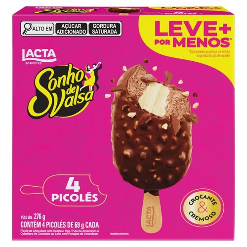 Pack Picole Lacta Sonho De Valsa 4X68G