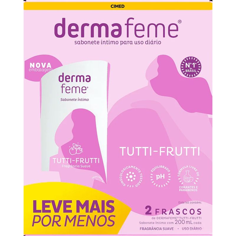 Kit-Sabonete-Liquido-Dermafeme-Intimo-Tutti-Frutti-2X200ML