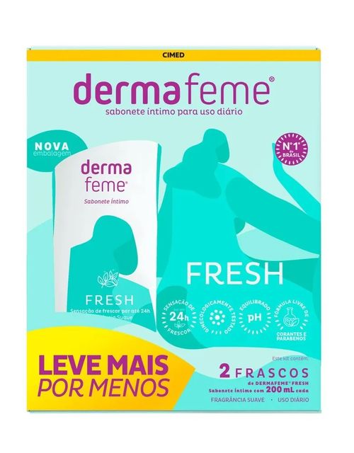 Kit Sabonete Liquido Dermafeme Intimo Fresh 2X200ML