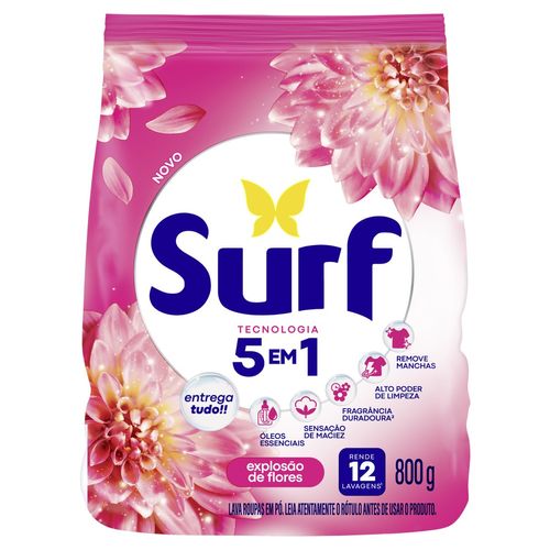 Detergente Em Pó Surf Mix de Flores Sache 800G