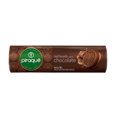 Biscoito Piraque Recheado Chocolate 160G
