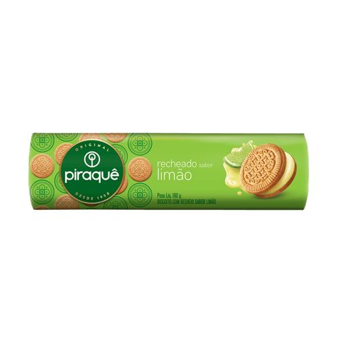 Biscoito Piraque Recheado Limao 160G