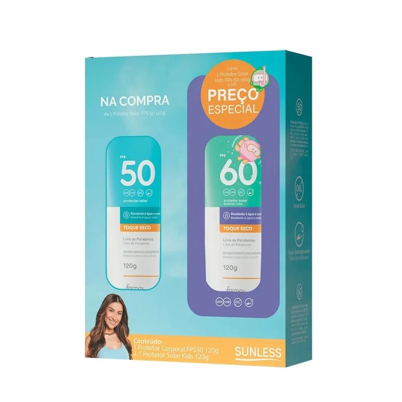 Kit-Protetor-Solar-Sunless-FPS50---Kids-FPS60-Preco-Especial-200G