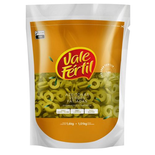Azeitona Verde Vale Fertil Fatiada Doypack 1,01KG