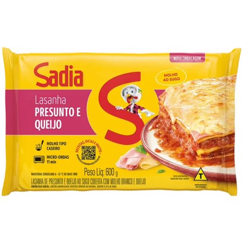 Lasanha Sadia Presunto e Queijo 600G