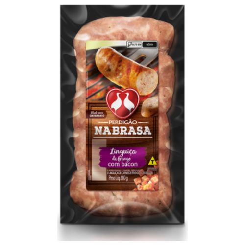Linguiça Na brasa Perdigao Frango com Bacon 600G