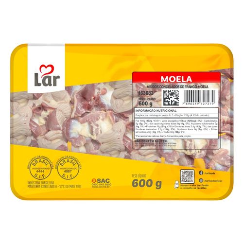 Moela Lar Congelada Bandeja 600G