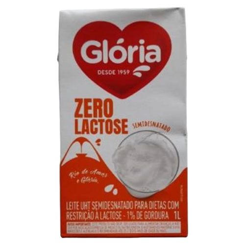 Leite Longa Vida Gloria Semidesnatado Zero Lactose 1L