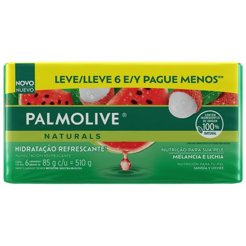 Sabonete Palmolive Melancia e Lichia Leva Mais Pague Menos 6X85G