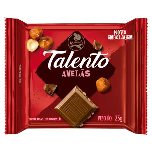 Chocolate Em Barra Talento Avelas 25G