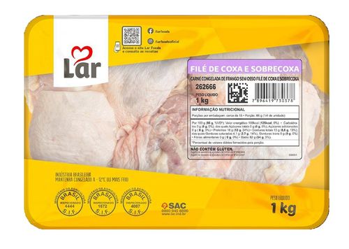 File Coxa/Sobrecoxa Frango Lar Bandeja 1KG