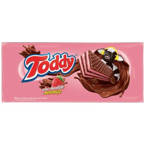 Biscoito Toddy Wafer Chocolate/Morango 94G
