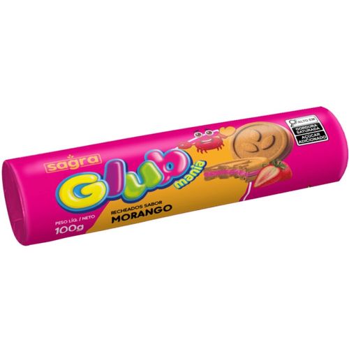Biscoito Glub Recheado Morango 100G