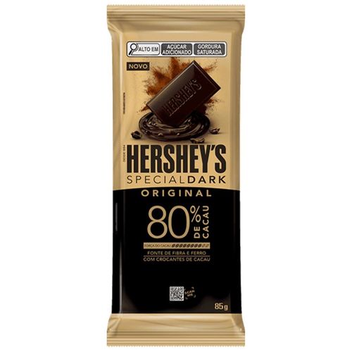 Chocolate Em Barra Hershey's Dark Tradicional 80% 85G
