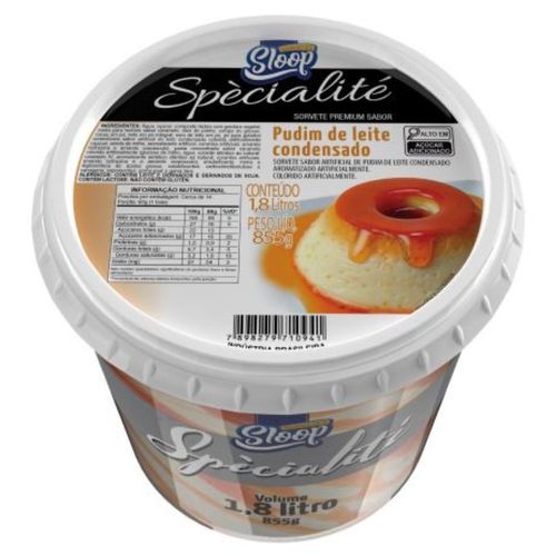 Sorvete Sloop Pudim de Leite Condensado 1,8L