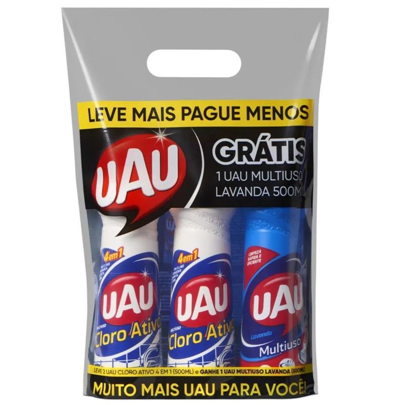 Kit-2-Cloro-Uau---1-Multiuso-Uau-Lavanda-3X500ML